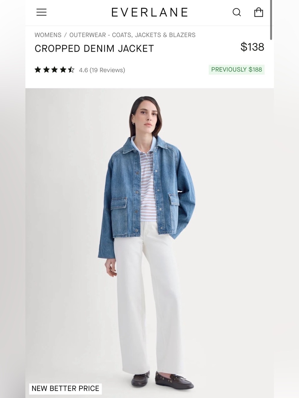 Everlane Cropped Denim Jacket